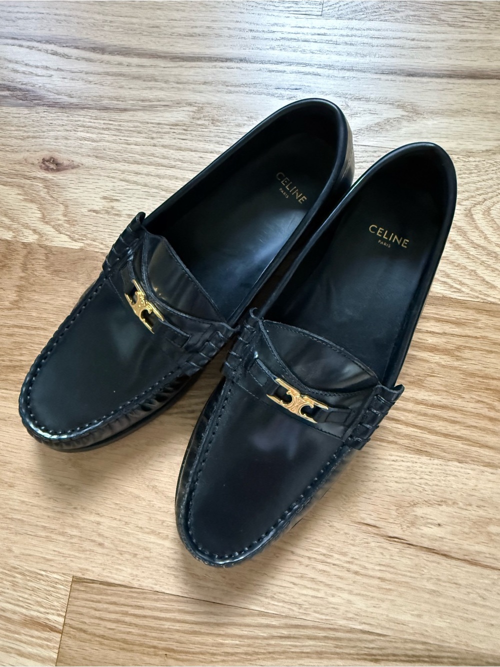 Celine Black Triomphe Loafer - Picture 1 of 6